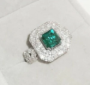 Luxus Traumring echtes 750 (18 K) Weißgold Smaragd Brillant Diamant ,Wert5400€ - Bild 1 von 10