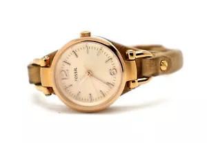 Orologio donna FOSSIL Georgia Mini ES3262 pelle sabbia BISOGNA batteria - Foto 1 di 5