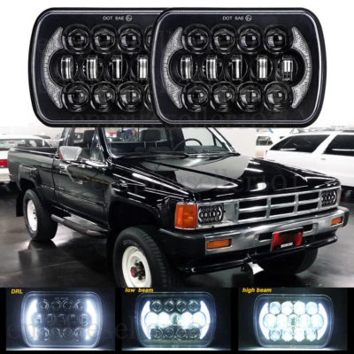 Pair 5x7'' 7x6 LED Headlight Hi/Lo Beam DRL For Toyota Pickup 82-1995 For Tacoma - Image 1 of 4