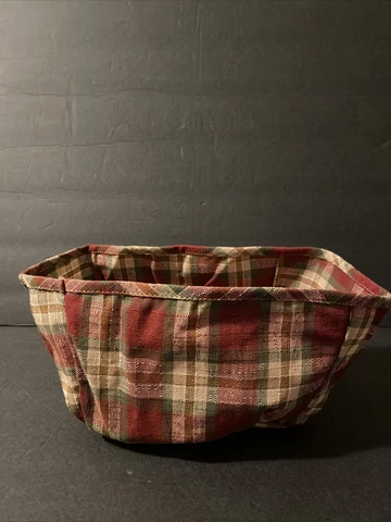 Longaberger Orchard Park Plaid Md Catch All Basket Liner Cover