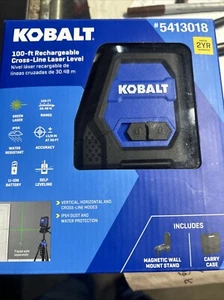 Kobalt 100ft Self-Leveling Cross-line Laser Level Rechargeable 5413018 Free Ship - Picture 1 of 5