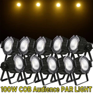 100W COB LED Par Lights DMX Stage DJ Audience Blinder Light Warm Cool White - Picture 1 of 15