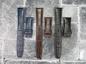 20mm Leather Strap Deployment Watch Band for IWC PORTUGIESER Black Blue Brown AC - Picture 1 of 17