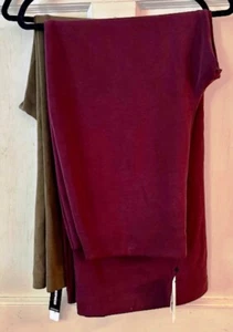 EXPRESS WOMEN'S XL SILKY WIDE LEG BALLOON DRESSY PANTS-MAROON OR GREEN-$78-NWT - Picture 1 of 17