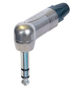 Neutrik NP3RX Stereo Right Angle 1/4in Plug with Nickel Contacts & Silver Shell - Picture 1 of 1