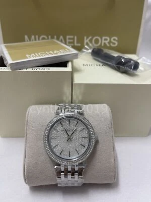 Michael Kors MK3437 Darci Silver Crystal Pave Dial Stainless Steel Women's Watch - Image 1 of 2