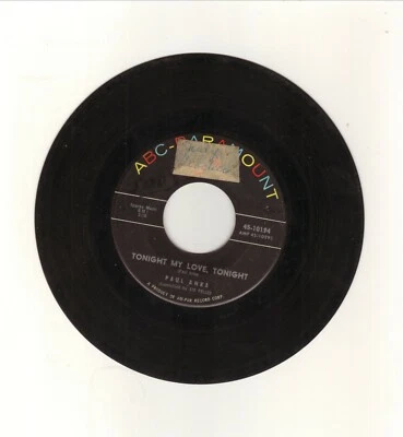 Paul Anka Tonight My Love Tonight 1961 Vinyl 45 - Image 1 of 2