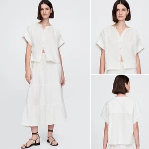 NUEVO CON ETIQUETAS GAP 100% Algodón Gasa Dolman Camisa XL X-LARGE Blanca Grande Top Abotonado - Imagen 1 de 10
