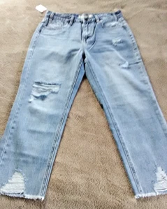 Jean azul corto recto tiro alto WSC3536 Rock & Roll 27 x 25 para mujer - Imagen 1 de 3