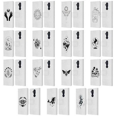 FUNDA BILLETERA LIBRO CUERO TATUAJE CELESTIAL OFICIAL HAROULITA PARA TELÉFONOS NOKIA Foto 1 de 4