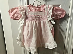 Vestido Vintage Polly Flinders Bebé Niña 18 Meses Rosa Blanco Ahumado Portante - Imagen 1 de 2