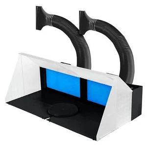 Portable DUAL UNITS Hobby Airbrush Paint Spray Booth Exhaust Filter LED Light - Picture 1 of 5