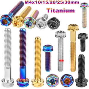M4x10/15/20/25/30mm Titanium Bolt Flange Plum Fancy Torx Head Ti Screws for Bike - Picture 1 of 23