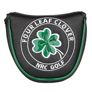 Lucky Four Clover Golf Mallet Putter Head Cover with Magnetic Closure - Picture 1 of 13