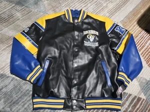 Team Gear St. Louis Rams Classic NFL Logo Polyvinyl Button Up Coat XXL $250 Msrp - Picture 1 of 6