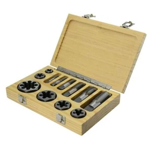 Drill America Taps 1/8"X1/4"X3/8"X1/2"X3/4"X1" Carbon Steel Npt Pipe Tap Die Set - Picture 1 of 7