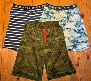 Old Navy Boys Sleep Pajamas Shorts Summer - Set of 3 Large 10-12 - Picture 1 of 5