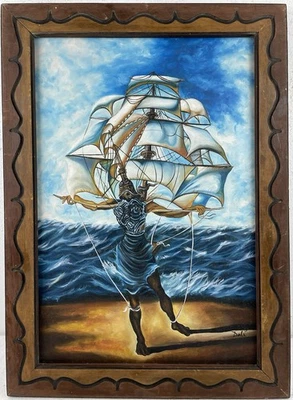 Cuadro al óleo sobre lienzo Salvador Dalí (hecho a mano) firmado y enmarcado Foto 1 de 4