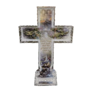 Bradford Exchange Thomas Kinkade - Cruz Cristalina Inspiración De Esperanza Devoción - Imagen 1 de 6