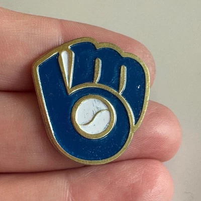 Vintage Milwaukee Brewers Ball-in-Glove Logo Enamel Lapel Pin MLB Baseball - Image 1 of 3