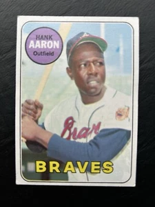 Nicely Centered and Crease Free Hank Aaron 1969 Topps #100 - Atlanta Braves HOF - Picture 1 of 2