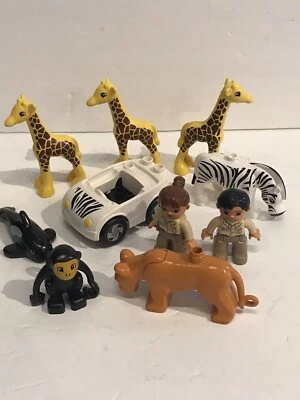 Legos Duplo Zoo Animals, Car, And Workers - Image 1 of 3