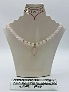 Collana Quarzo Rosa, Oro 750, Cod.15 Nyk Agua - Imagen 1 de 5