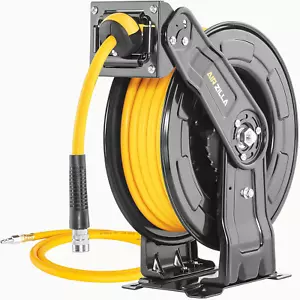 Avvolgitubo Aria Retrattile Acciaio Premium con Doppio Braccio, Polimero Ibrido 3/8"X50Ft - Foto 1 di 12