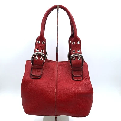 Bolso de Mano Tignanello Perfect 10 Francés Cuero Rojo Ladrillo Doble Asa Bolso Cartera Como Nuevo Foto 1 de 4