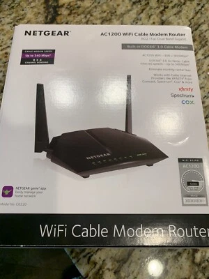 Netgear C6200 Black 802.11ac Dual Band AC1200 WiFi Cable Modem Router - Image 1 of 4