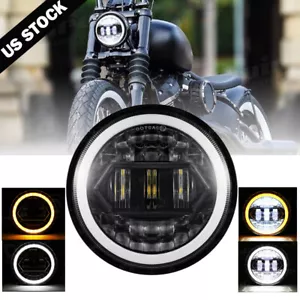 For Harley Davidson 5 3/4" LED Black Headlight hi low for Dyna Sportster Bob 883 - Bild 1 von 12
