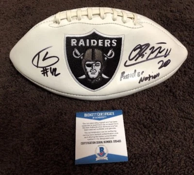 KARL JOSEPH OBI MELOFONWU SIGNED AUTOGRAPHED OAKLAND RAIDERS FOOTBALL BECKETT - Image 1 of 2