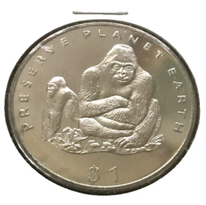 elf  Liberia 1 Dollar 1994 Gorilla - Picture 1 of 2