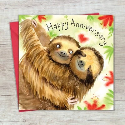 Cartão de Feliz Aniversário -Cartão de Aniversário de Casamento Fofo -Cartão de Aniversário - Imagem 1 de 4