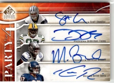 2009 UD SP Party of 4 Quad Autograph Martellus Bennett/Kellen Davis/Jermichael - Image 1 of 2