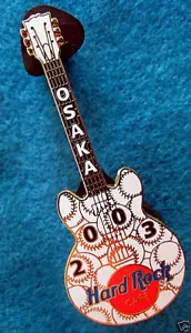 OSAKA JUEGO JAPONÉS TEMPORADA DE BÉISBOL GIBSON GUITARRA ES 2003 Hard Rock Café PIN - Imagen 1 de 1