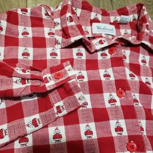 Camisa De Colección Años 90 Cuadros Guinga Santa Manga Larga Roja Blanca Enrollado al Oeste Talla L - Imagen 1 de 9