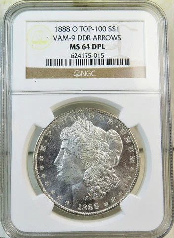1888-O SILVER MORGAN DOLLAR NGC MS64DPL DMPL VAM-9 DDR DOUBLE ARROWS RARITY R7 Cover