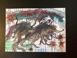 ACEO original art card abstract pen and ink