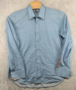 Camisa Robert Graham X Azul Cuadros Puño Abatible Ajuste A Medida Botón Preppy Para Hombre’s 2XL - Imagen 1 de 8