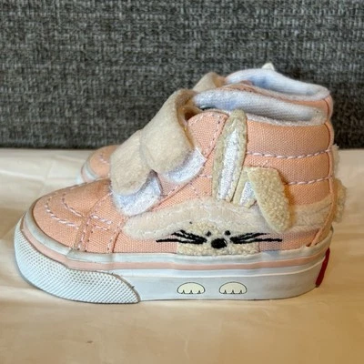 Vans Jardín Fiesta Melocotón Polvo Niños Zapatos Niño Pequeño Talla 2 Conejito Parte Superior Alta Adorable Foto 1 de 4