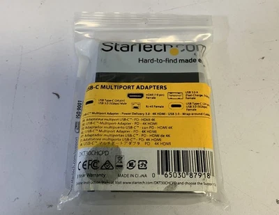 StarTech DKT30CHCPD USB C Multiport Adapter with HDMI, Black "L1B" - Image 1 of 3