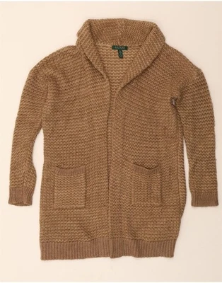 Suéter Cárdigan Abierto Longline Ralph Lauren Mujer Reino Unido 18 XL Marrón Acrílico CP06 Foto 1 de 3