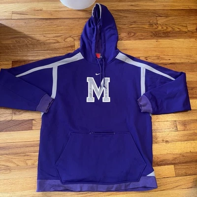 Vintage Team Nike Mt. Logotipo central Union UFOOTBALL Big M roxo cinza bolso com zíper - Imagem 1 de 4