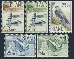 Iceland 319-323,MNH.Michel 335-339. Fish,Birds 1959-1960:Salmon,Duck,Gyrfalcon. - Picture 1 of 1