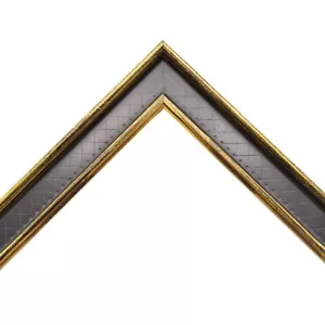 Individuell geätzter traditioneller Bilderrahmen - Schwarz & Gold klassisches Dekor für Kunst - Bild 1 von 4