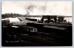 Postcard RPPC Cause Way Johore Singapore Trains - Picture 1 of 2