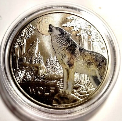 Autriche - 3 euro 2017 WOLF Le Loup colorisée luminescentes - Photo 1/2