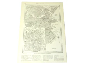 Antique 1921 Boston Massachusetts City Street Map from Atlas Business Inset - Picture 1 of 4