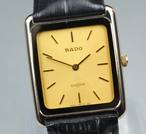 【NEAR MINT】 Vintage RADO Diastar 121.9595.3 25mm Tank Shape Quartz Men's Watch - Picture 1 of 10